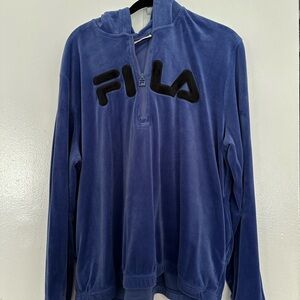Fila Velour Quarter Zip Hoodie